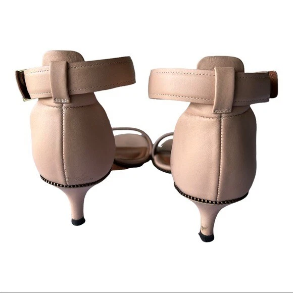 Sandalias Givenchy Nadia con correa al tobillo tacón de gatito cuero nude talla 37 Foto 3 de 4