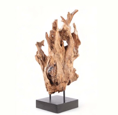 Table Top Organic Teak Sculpture- 38'' Inch Tall