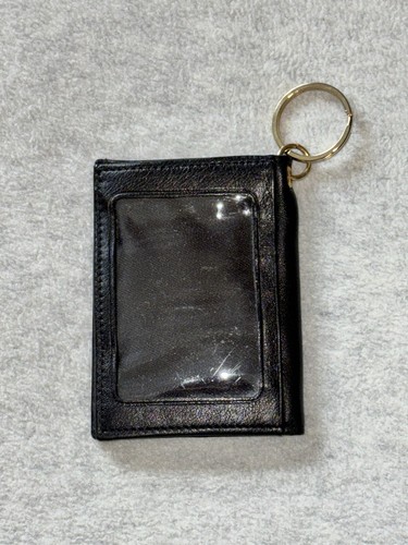 Black Buttery Soft Leather Keychain Wallet ID Holder EUC - Picture 2 of 13