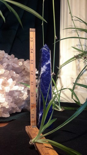 Punto de Cristal Pulido Sodalita Superazul Nambian Grande Extra Alto. Alrededor de 8" - Imagen 3 de 6