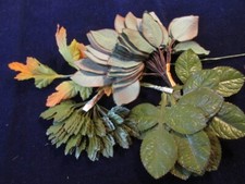 Vintage Millinery Flower Collection Green Shades Leaves 2-3" Japan H4803