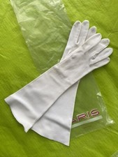 Aris Imported White Gloves Formal Made in Italy Sz 37 / Sz 6.5 Washable w Bag