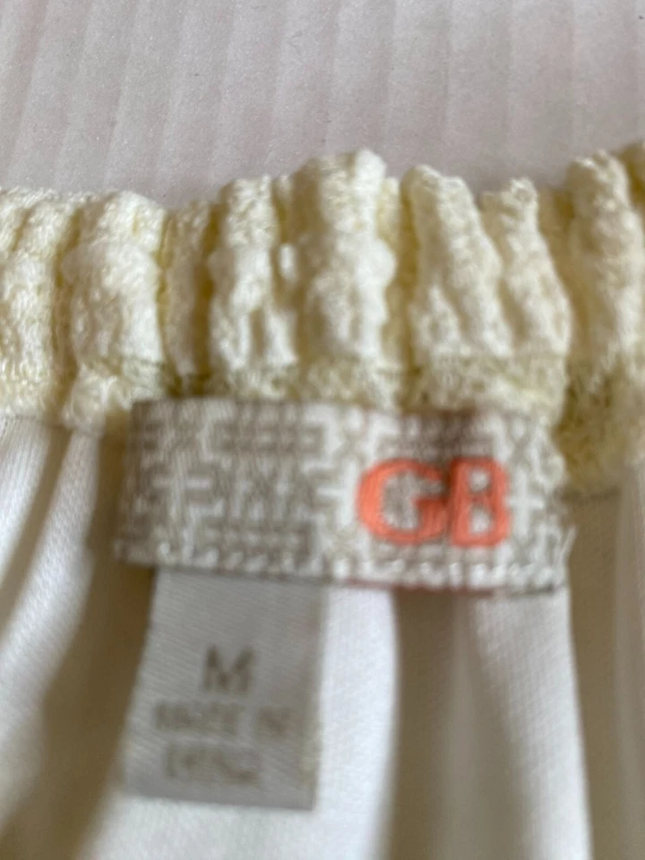 GB Vestido de encaje texturizado de manga corta GB Cream Talla M Boho Party Fairy Foto 4 de 4