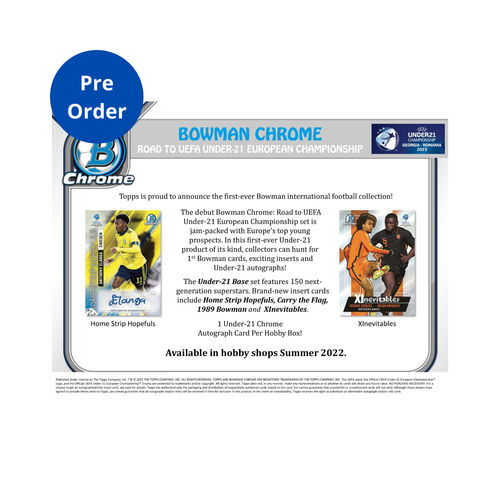 2022 Bowman Chrome Road to UEFA Under 21 European Championship Soccer Hobby Box - Picture 1 of 3