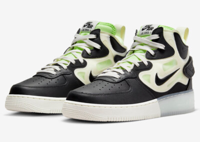 Nike Air Force 1 Mid React Black Neon Green Sneaker Schuhe 49.5 US 15 DQ1872-100