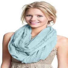 CJ Apparel Baby Blue Mobius Infinity Scarf Seconds Snood Tube Shawl Pashmina NEW
