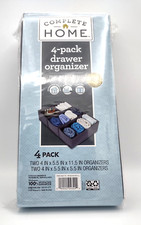 Drawer Organizer 4 Pack Gray Fabric Square Easy Fold Design Storage Office Socks