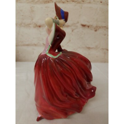 ロイヤルドルトン　Autumn Breezes　最終値下げ Royal Doulton AUTUMN BREEZES Red Dress Lady Figurine England R.N.