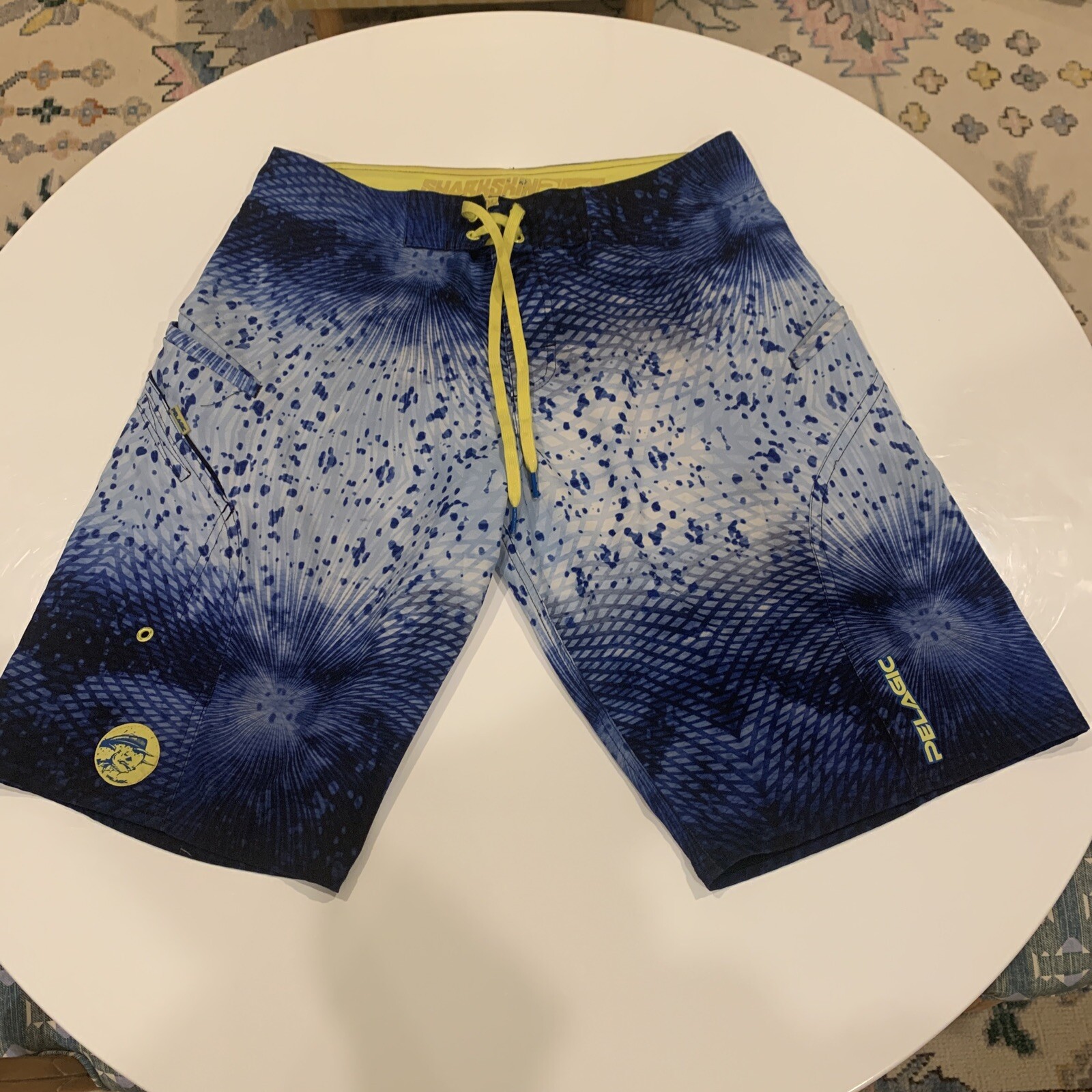 Pelagic Board Shorts Sharkskin Technology Blue Fishin… Gem