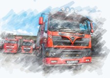 Foden Alpha eight-wheel Tipper, digital art A3 print