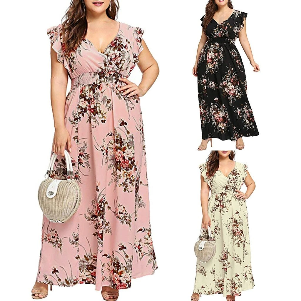 Lo dudo subterráneo Reparación posible Vestidos Largos Talla Grande Plus Size Elegantes Para Gorditas Mujer De  Fiesta | eBay