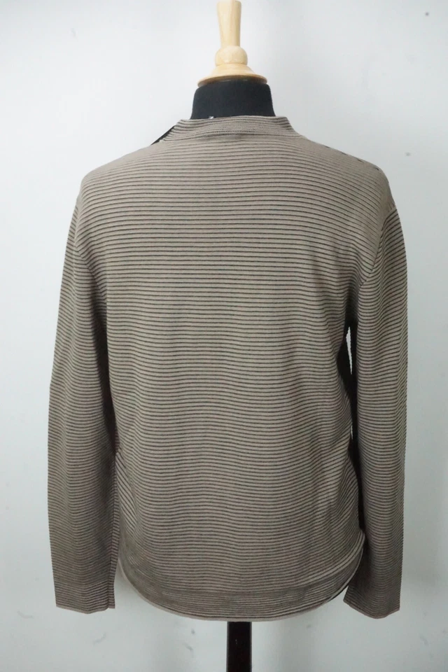 Suéter Tejido Giorgio Armani Etiqueta Negra Marrón Negro Mezcla Seda Talla 48 NUEVO Foto 3 de 4
