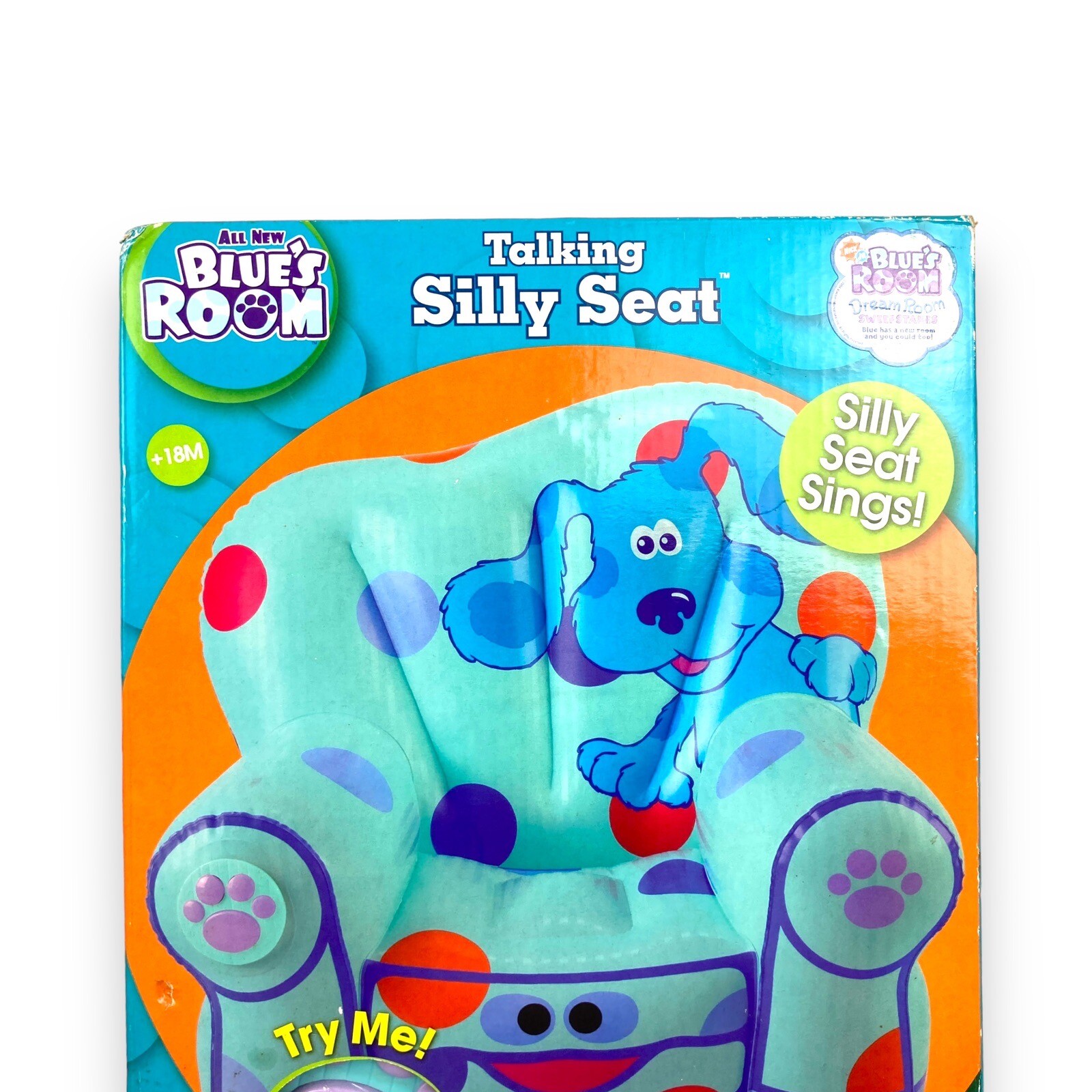 Fisher Price Blues Clues Talking Silly Seat Inflatable Chair Vintage Sealed 2003