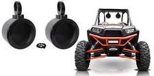 2 Rockville MAC525B 5.25" 360  Swivel Black Aluminum Tower Speaker Pods RZR/ATV
