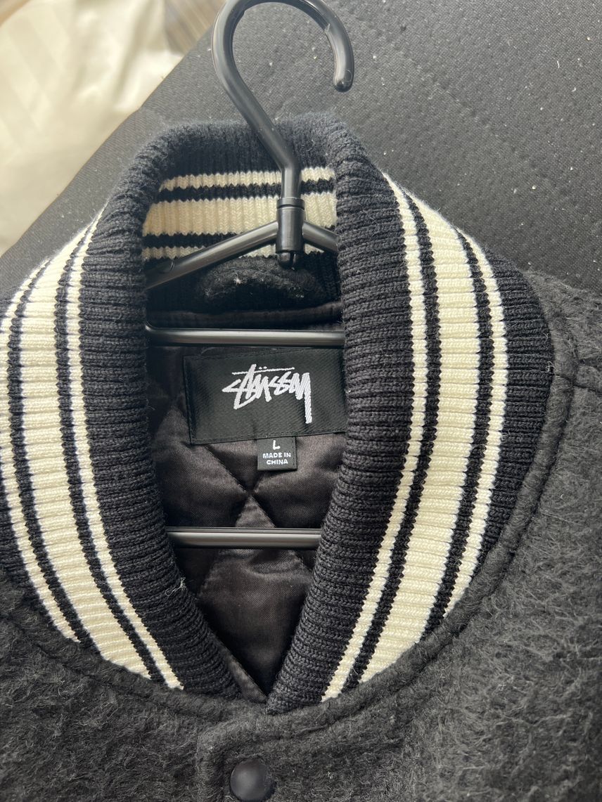 Stussy Casentino Wool Varsity Jacket Black | eBay Stussy Casentino Wool Varsity Jacket Black | eBay