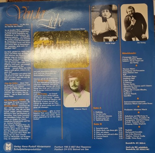 LP Chorgruppe Ninive mit Studioorchester - Von der Liebe (1985) Nicole Vogel - Bild 2 von 6