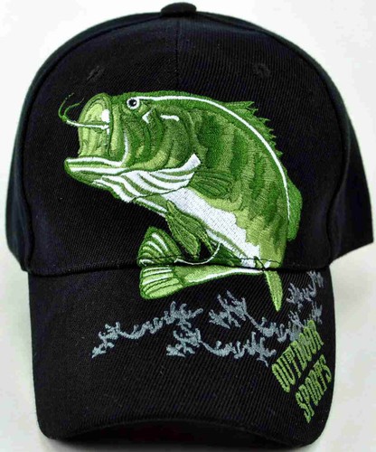 BIG BASS FISHING OUTDOOR SPORTS BLACK 