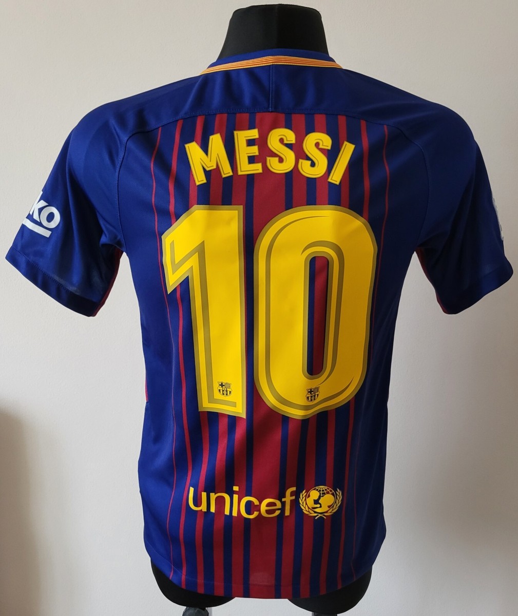 Barcelona 2017-2018 Home football Nike shirt #10 Messi size Small