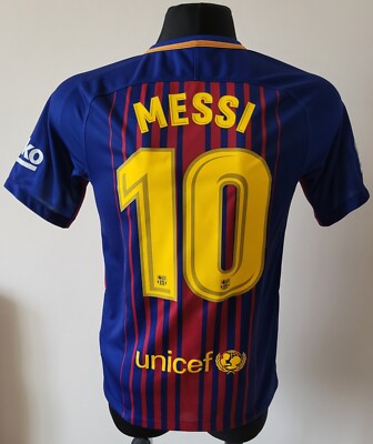 Barcelona 2017-2018 Home football Nike shirt #10 Messi size Small