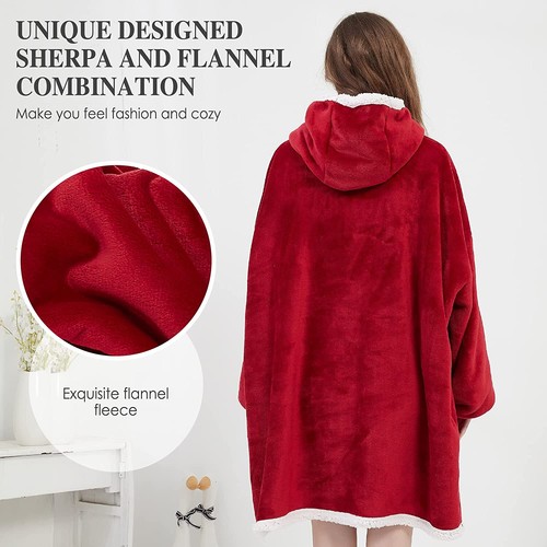 Felpa Coperta Plaid Morbida con Cappuccio Coperta con Maniche Top Qualità - Foto 4 di 29