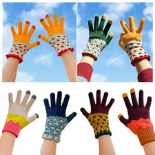 Winter Gloves Knitted Thermal Touch Screen Wrist Guard Stretch Warm Gloves Cute