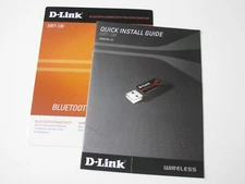 D-Link Bluetooth Model DBT-120 USB 2.0 Adapter Quick Install Guide Paperwork Set