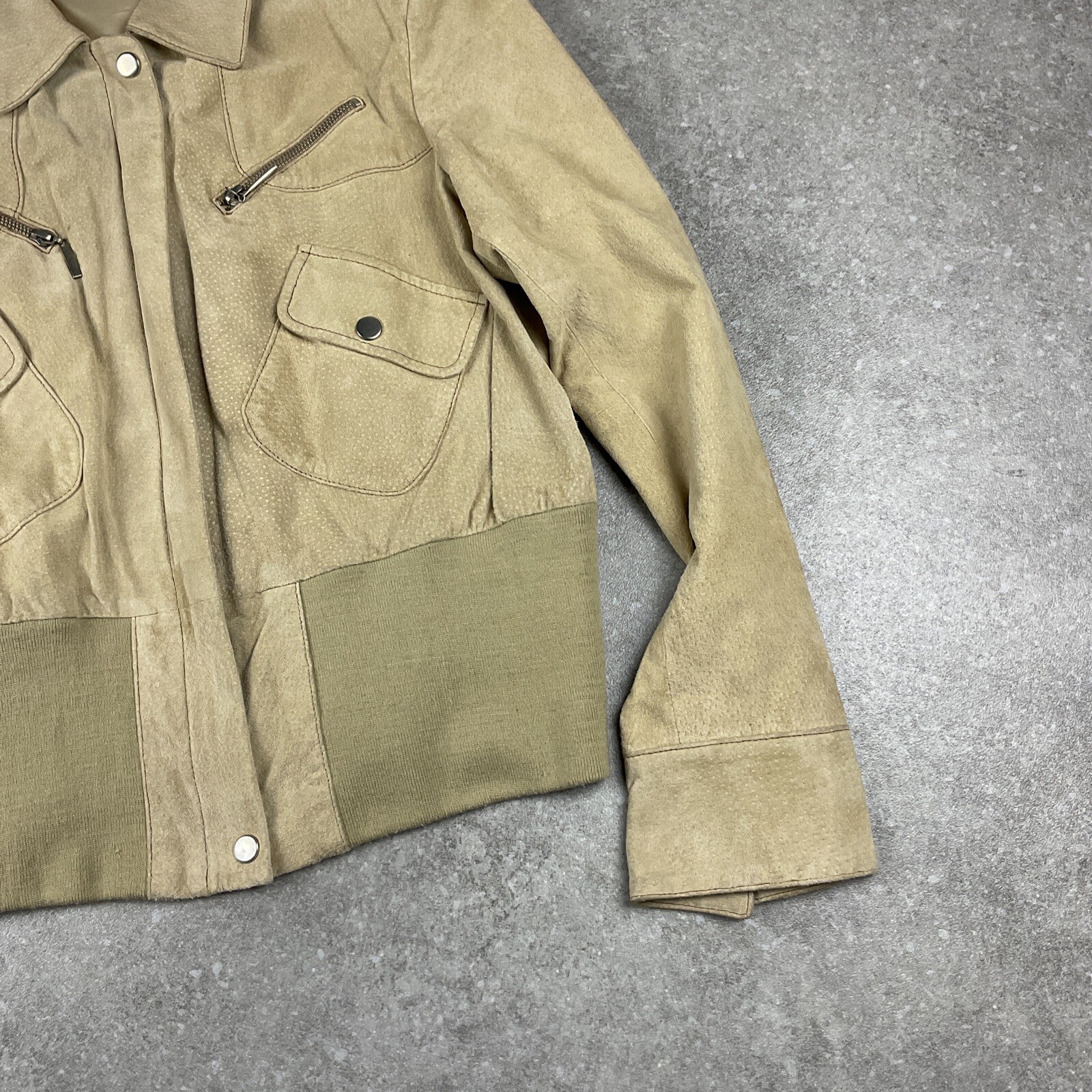 Dfour Women's Suede Jacket Beige
