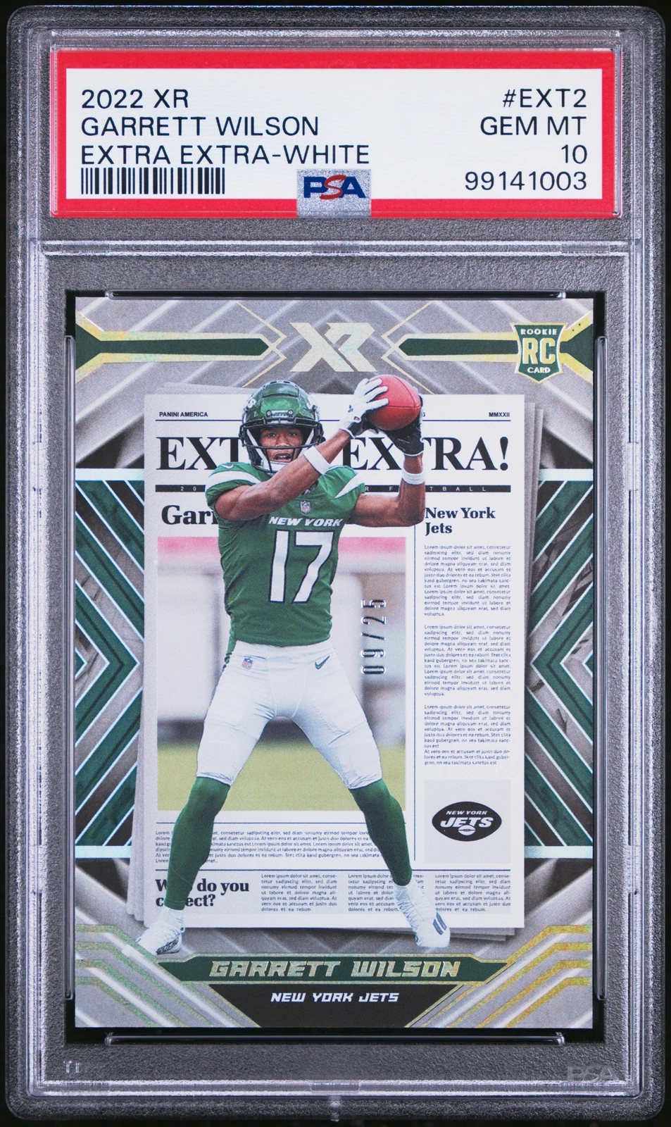 Garrett Wilson Panini XR Extra Extra #EXT2 White