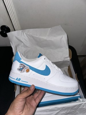 2021 Nike Air Force 1 '07 Space Players White Light Blue Fury DJ7998-100 Us9.5