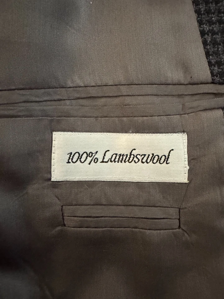 Gianfranco Ruffini Blazer 36S Jacket Gray Black 100% Lambswool Tweed Italy - Image 3 of 4