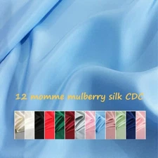 1yard*114cm, Quality 12 momme Crepe Silk Fabric CDC Pure Silk Crepe De Chine