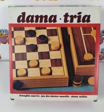 DAMA TRIA GIOCO DA TAVOLO DIDATTO PEDINE DAMA DRAUGHTS MORRIS VINTAGE ANNI 80