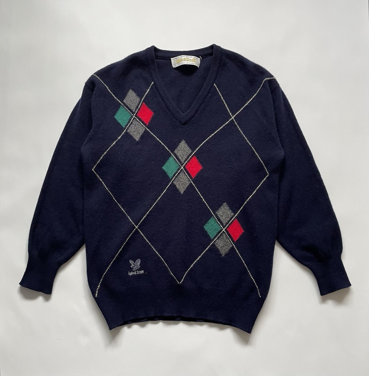 LYLE SCOTT Vintage Argyle Jumper Hawick Scotland 100