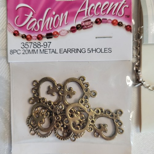 Lot of 13 pks Jewelry Making Mixed silver gold tones spacer beads chains earings - Picture 2 of 21