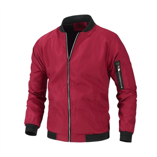 Men FullZip Baseball Jacket Lightweight Windbreaker Casual Spring Fall Thin Coat - Picture 9 of 11