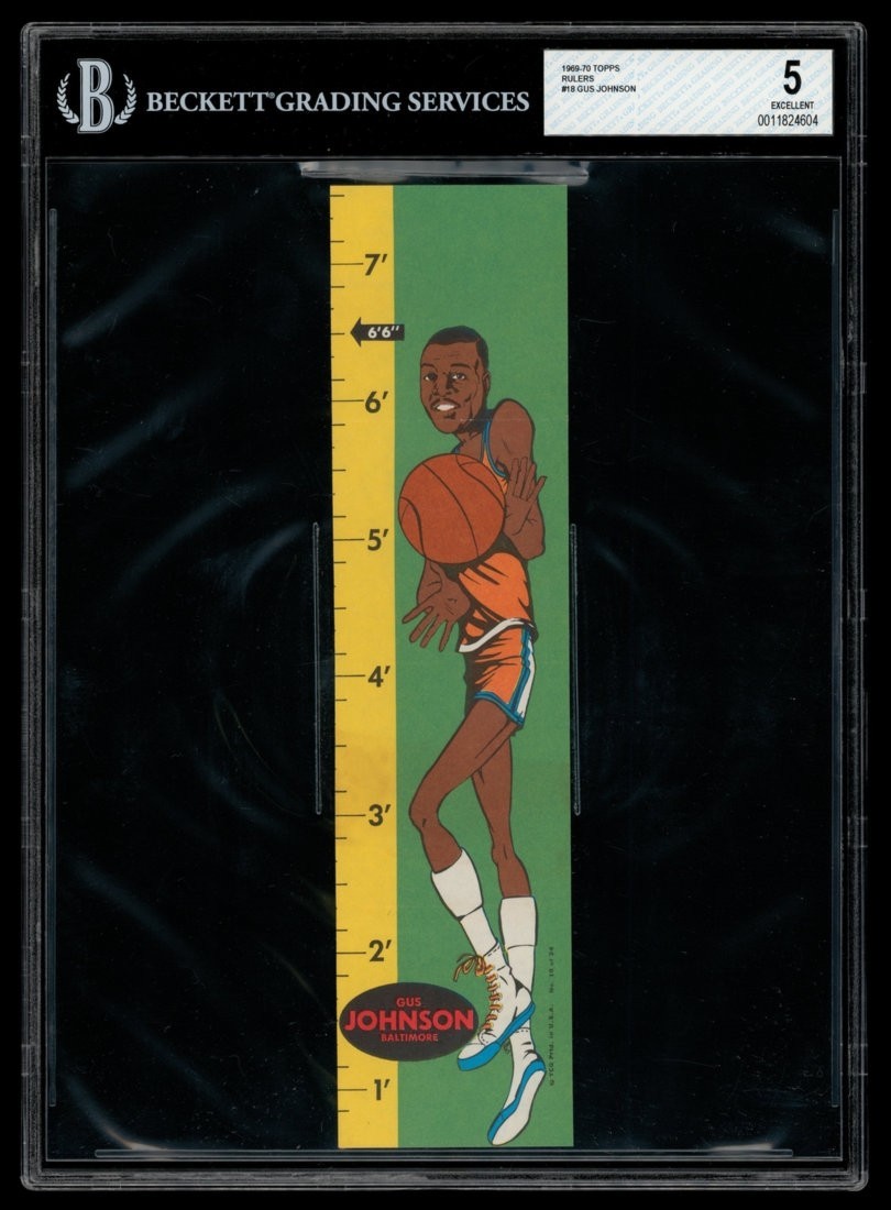 1969-70 NBA Topps Rulers # 18 Gus Johnson - Beckett Graded 5