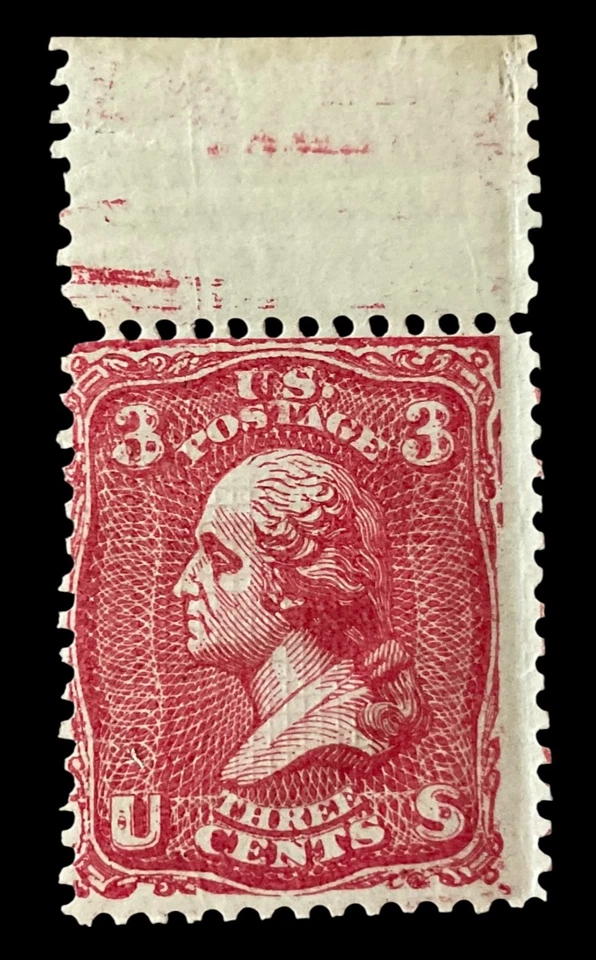 US Stamp Scott 79-e25K,,, Light Red, 3c, Down Grill, Mint, Lithograph Essay, VF! - Image 3 of 4