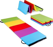Folding Gymnastics Mat 5-Panel Tumbling Mat with Carry Handles 77x30x1.4in