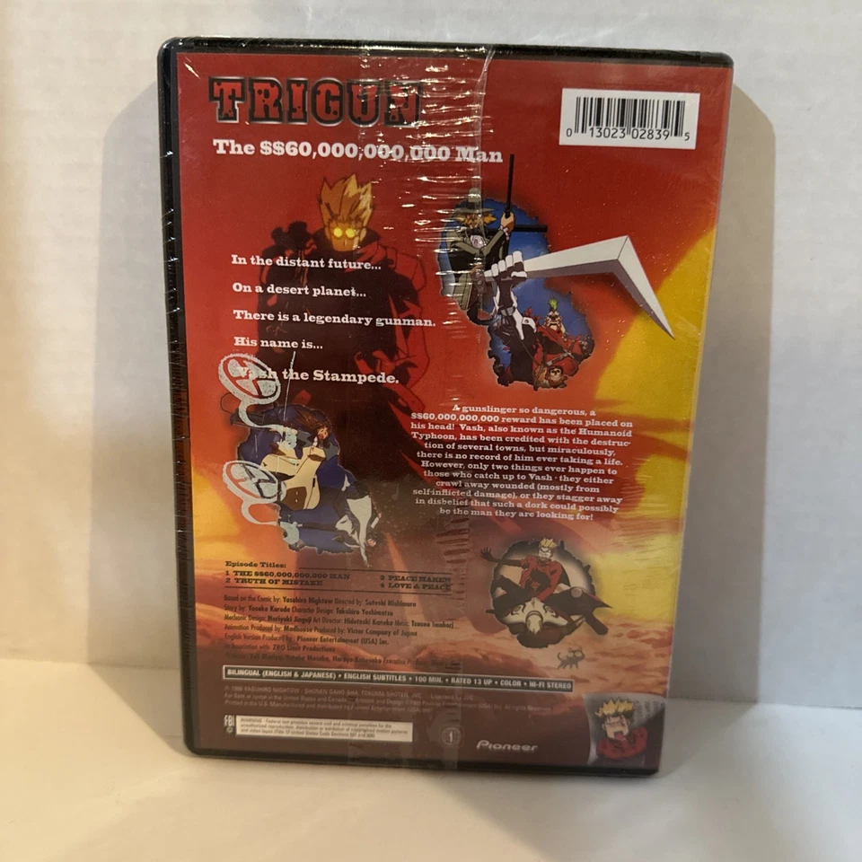 Trigun Vol. 1 - The $60,000,000,000 Man DVD - New/Sealed - Image 2 of 4