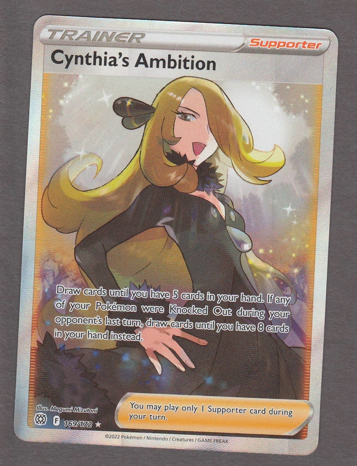 Cynthia's Ambition 169/172 Brilliant Stars Full Art Trainer Pokemon Card NM