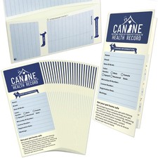 ANZON MORIES Dog Vaccination Record Cards 24 Packs with Storage Pocket for...