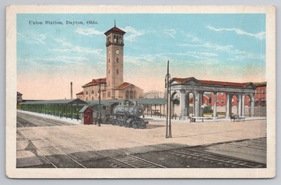 Dayton OH Union Station Train Depot Street View 1909 Uhrturm