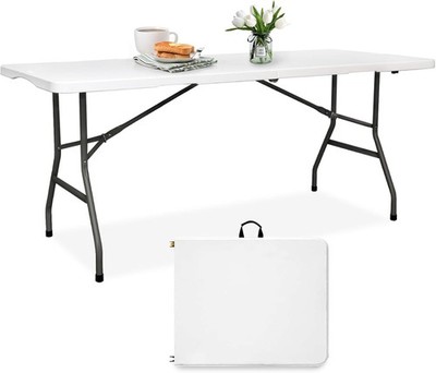 6FT Folding Table Plastic 6 Foot Foldable Table HDPE Portable Banquet Surface