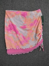 Wild Fable Women's Skirt M Mesh Side Ruched Orange Pink Midi