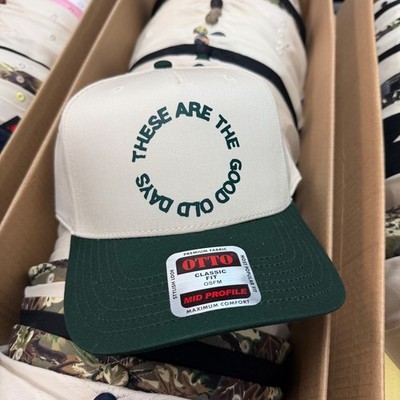 These Are The Good Old Days Hat in Green/Natural | Vintage Hat for Men & Women