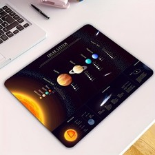 Astronomy Lover Solar System Mouse Pad Non-Slip for Gamers and Office Decoration