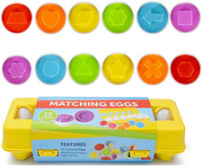 Easter Matching Eggs Toy Set Shape  Color Learning Gift for Toddlers Ages 1  3