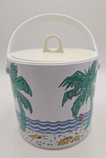 Vintage Giraffe Brand Ice Bucket PalmTrees Be...
