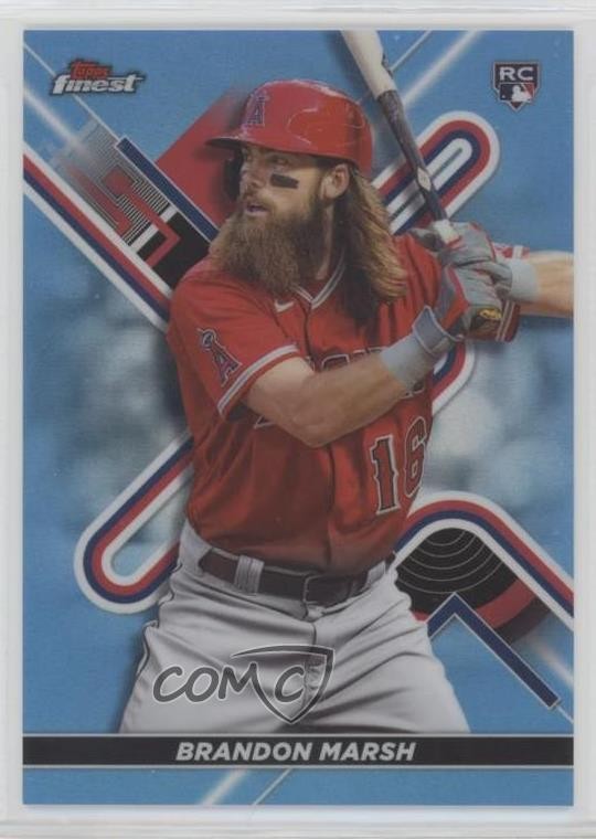 2022 Topps Finest Sky Blue Refractor 17/300 Brandon Marsh #11 7ba