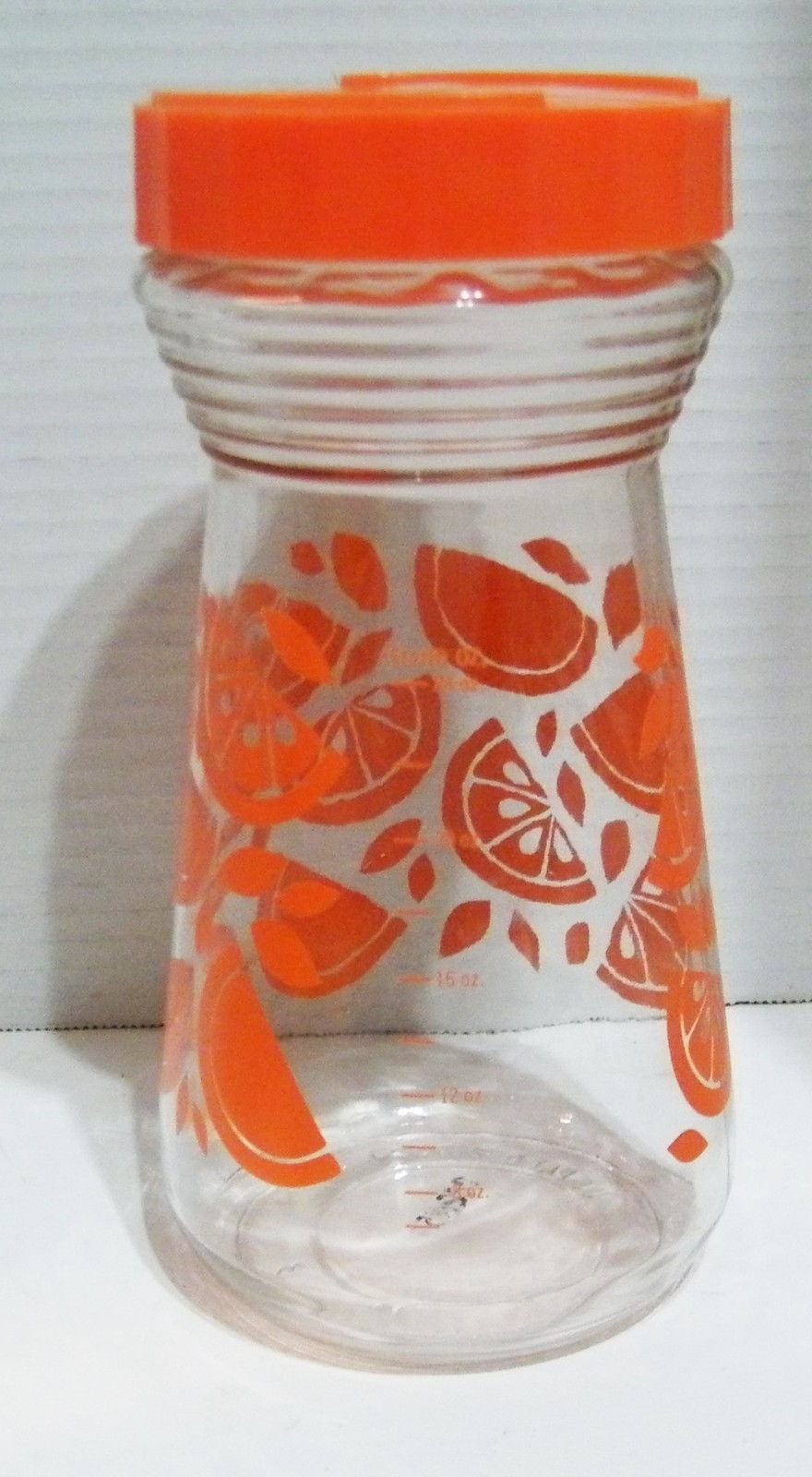 Set of Lime & Orange Juice Jars Carafes With Screw On Flip Cap Lid 24 oz 8" high